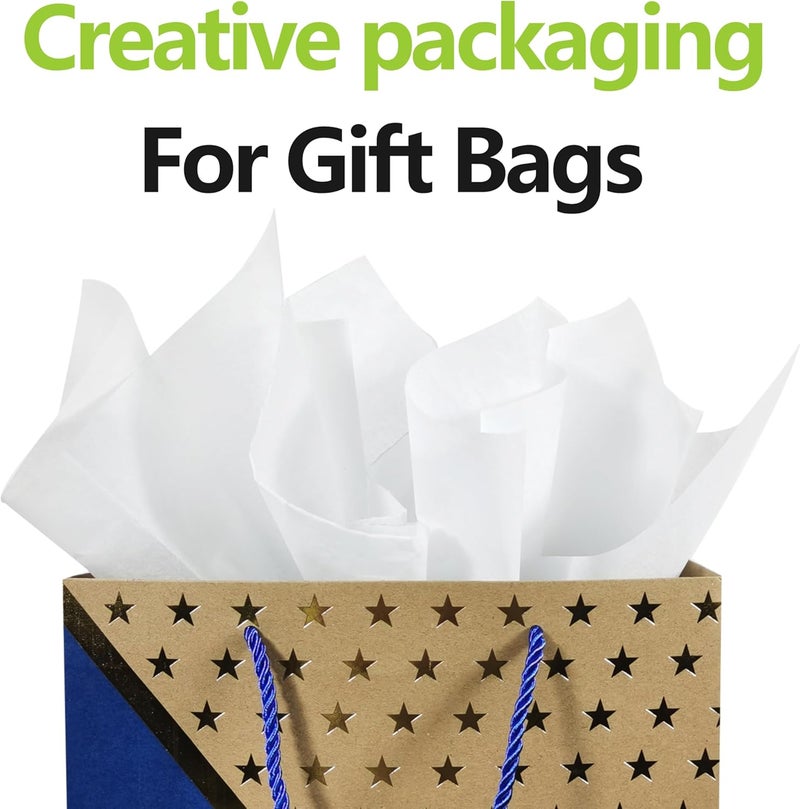 Bobobag 50 Sheets 20''X28'' Full Size White Tissue Paper Bulk for Gift Bags Gift Wrapping Weddings Birthday Showers Arts Craft Party Decoration - Image 3